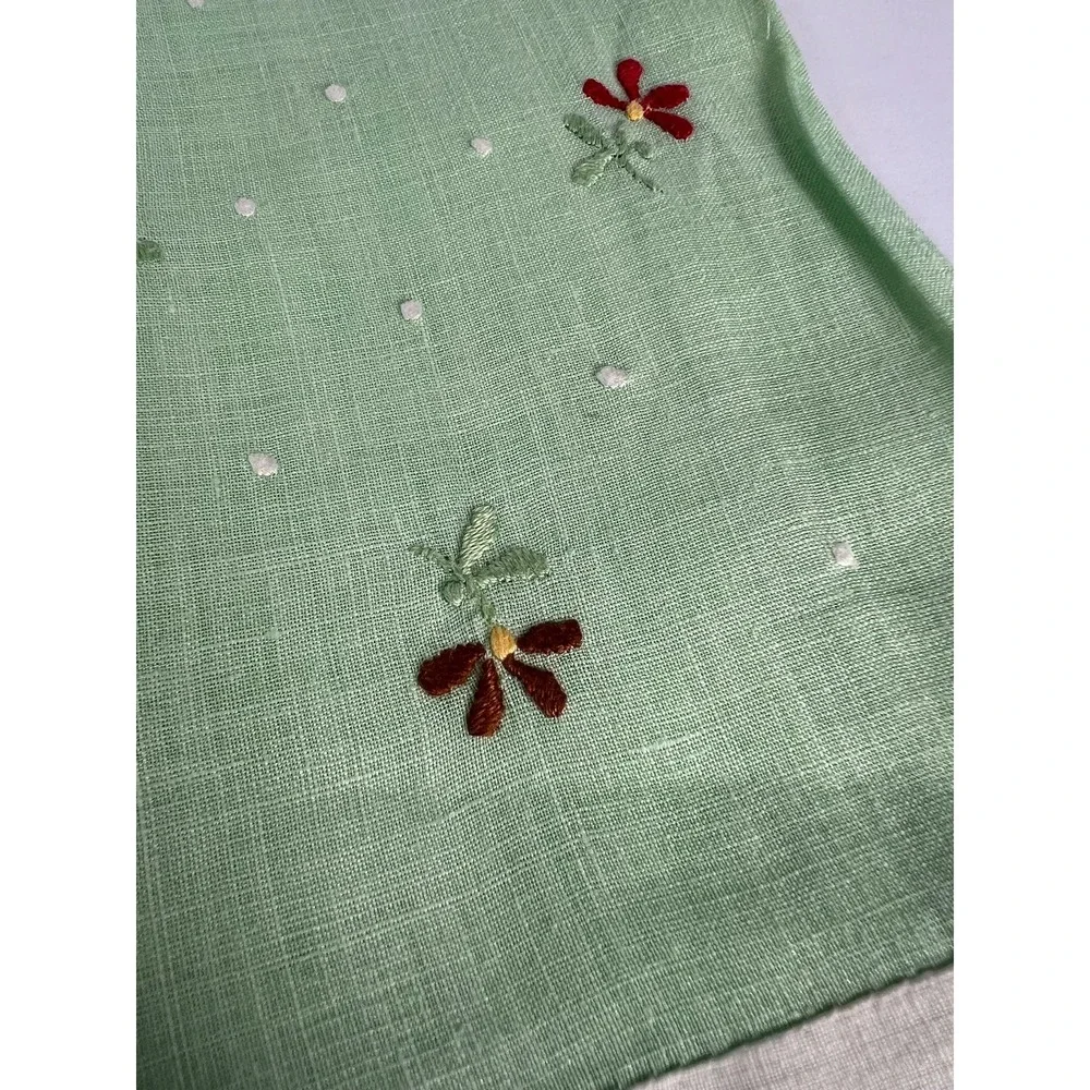 Vintage MCM guest towels teatowels set of 3 embroidered needlework lace